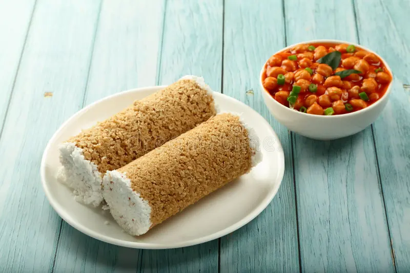 Rawa puttu mit Kichererbsencurry