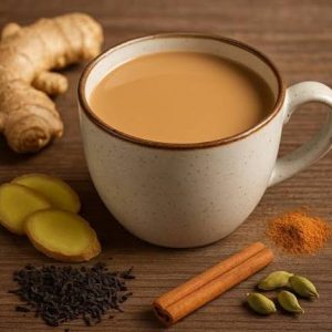 Indischer Masala Tee mit Milch (Chai)