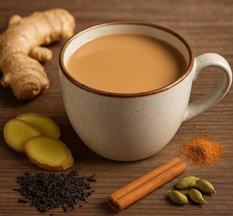 Indischer Masala Tee mit Milch (Chai)
