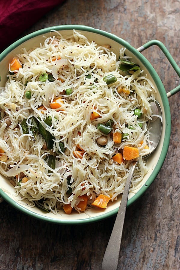 Semiya Upma mit Gemüsekorma